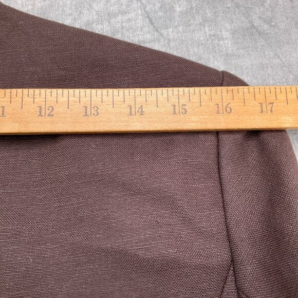 Nygard Jacket‎ Women 10 Brown White Embroidered Paisley Linen Boho Art Neutral - Picture 7 of 10